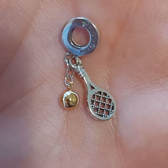 925 Sterling Silver Badminton Tennis Charm - Picture 8 of 8